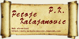 Petoje Kalajanović vizit kartica